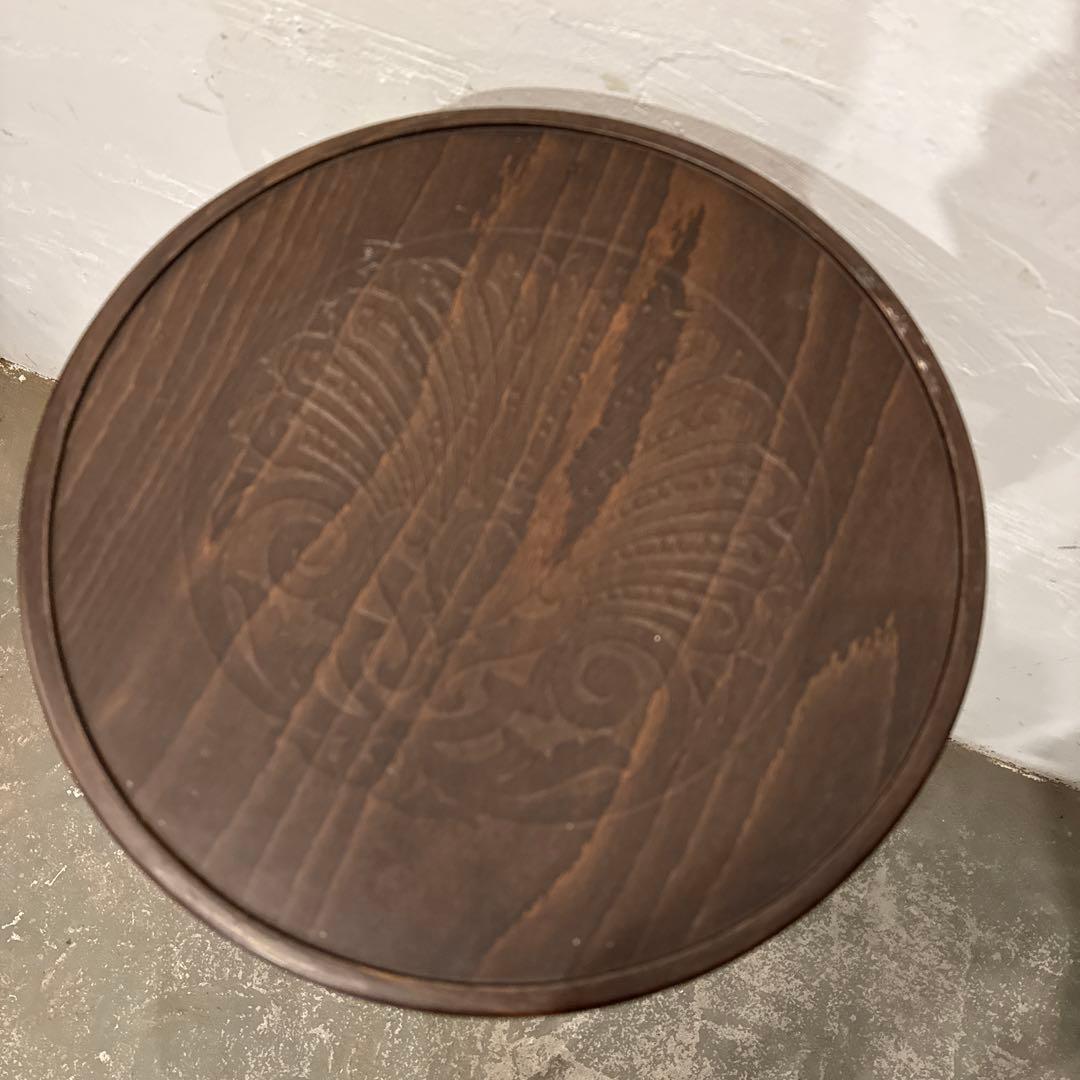 ヴィンテージ　ラウンド　スツール　ハイチェア　座面装飾　1