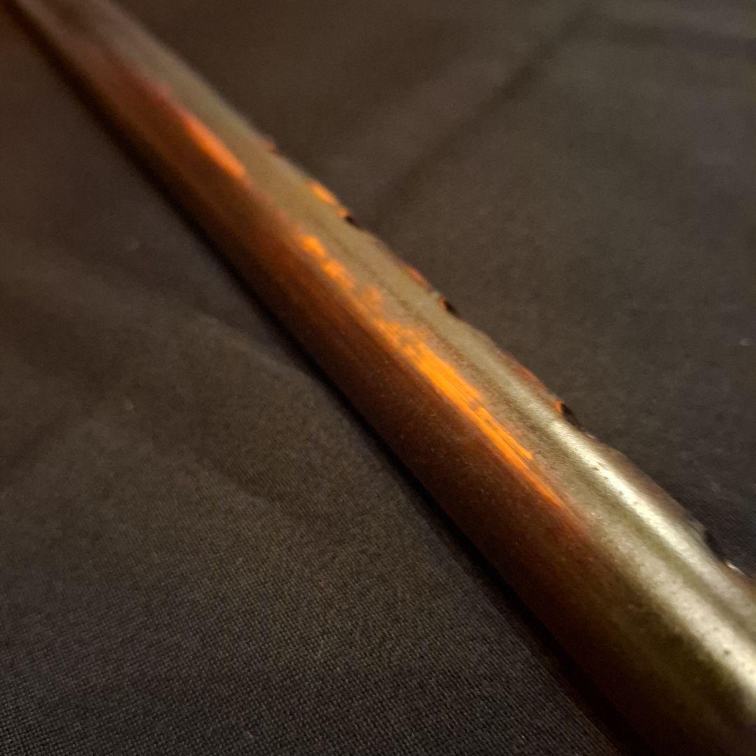 篠笛　古典調　7穴　五本調子　天地籐巻き　極太管　燻風仕上げ　爆鳴