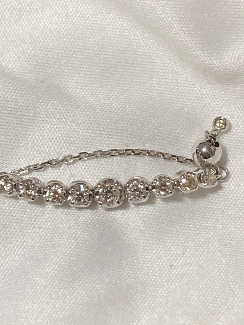 K18WG ダイヤモンド チェーンリング QVC ダイヤモンド