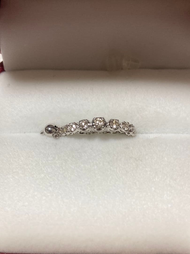 K18WG ダイヤモンド チェーンリング QVC ダイヤモンド