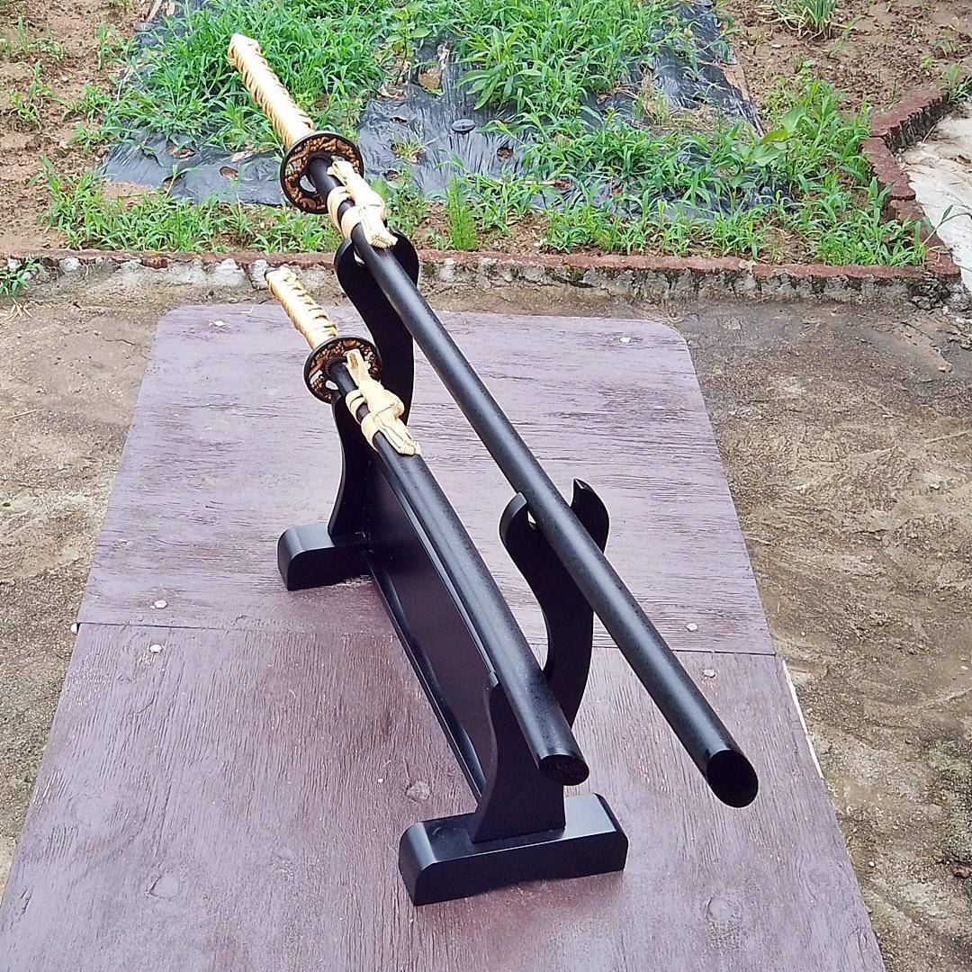 模造刀 日本刀 刀剣 刀掛台 二本掛台 据え置き式