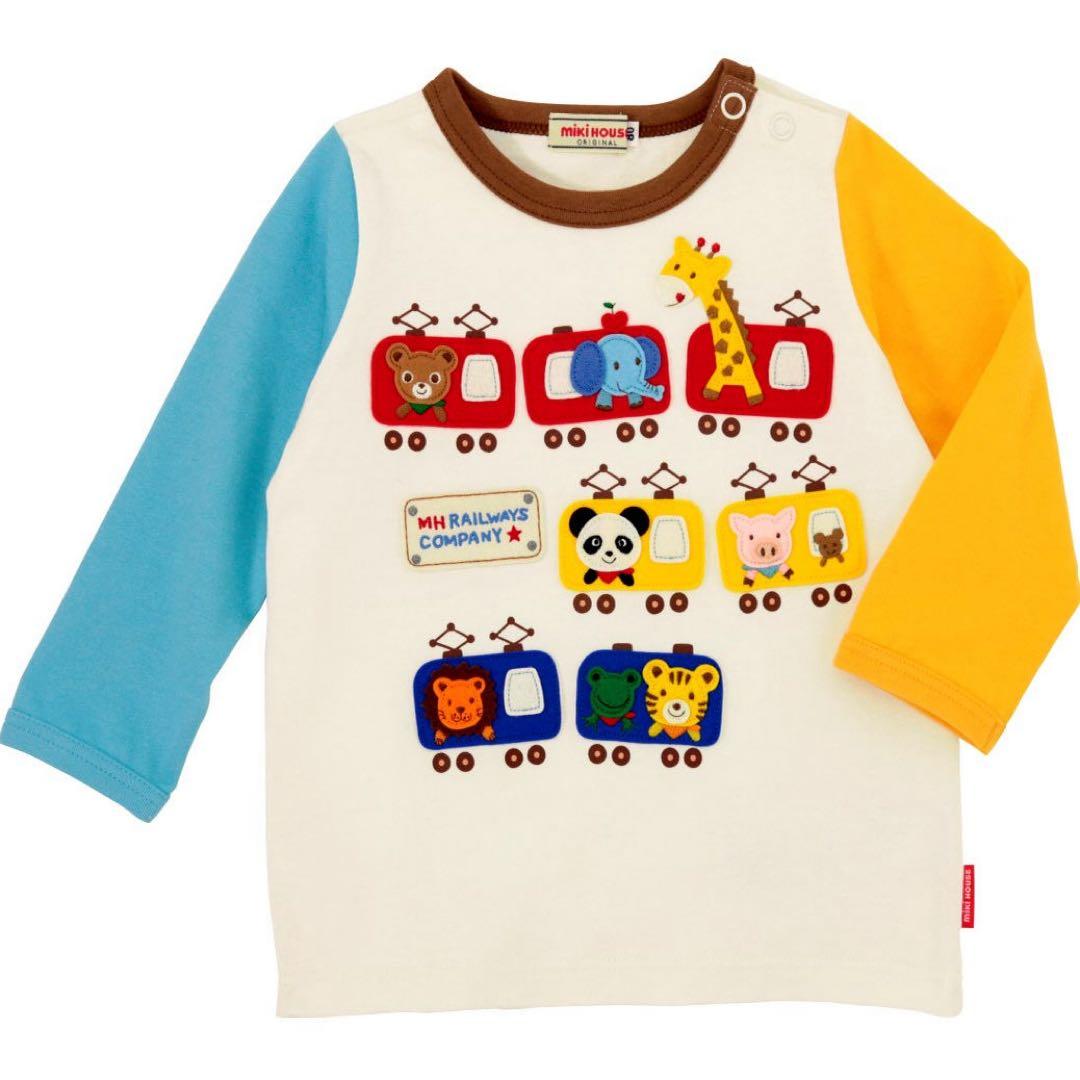 不要品処分⚠️ミキハウス　プッチーくん　乗り物　電車　トレーナー　100cm