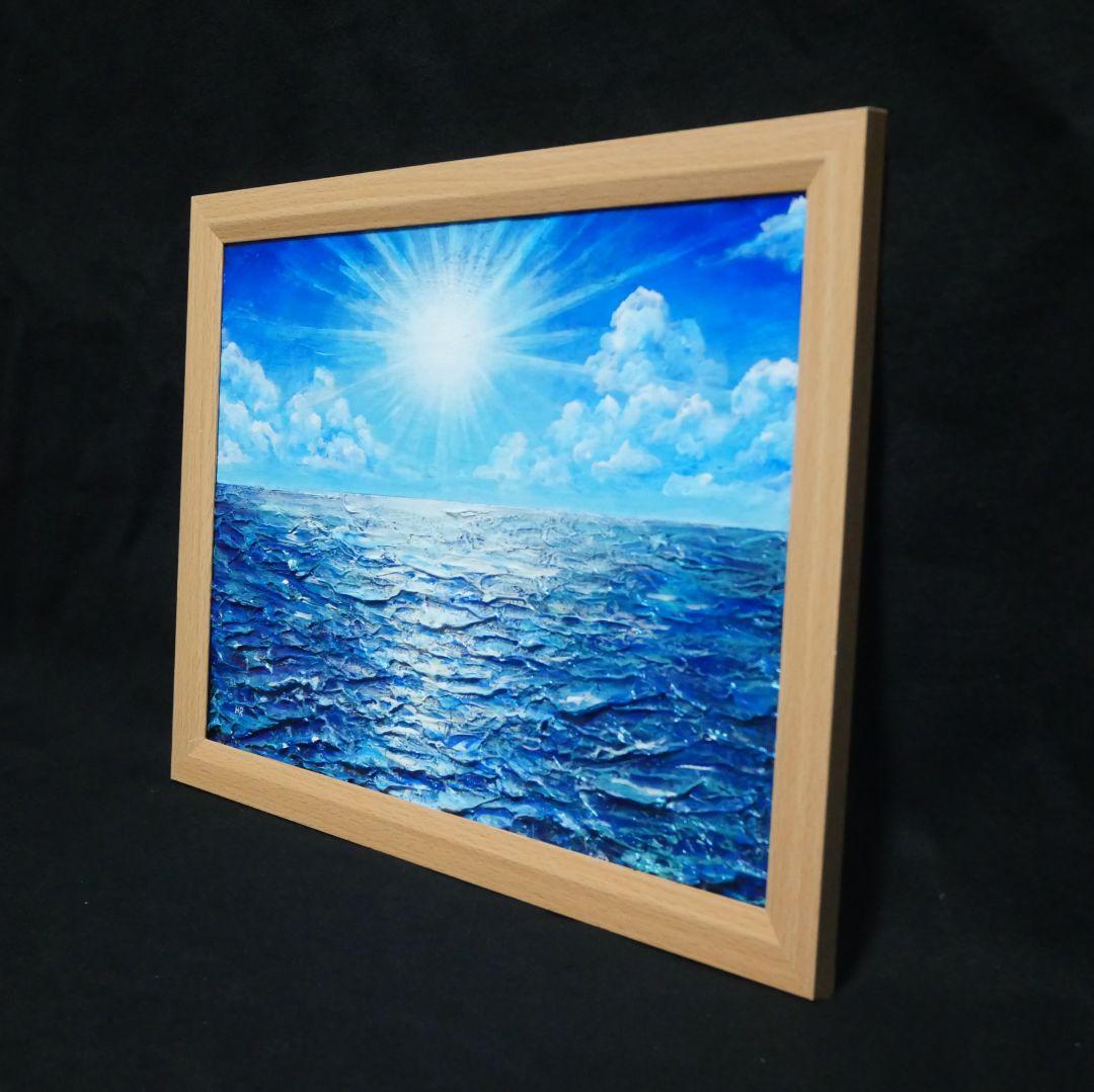 油絵 油彩 油彩画 絵 絵画 【輝きの海】