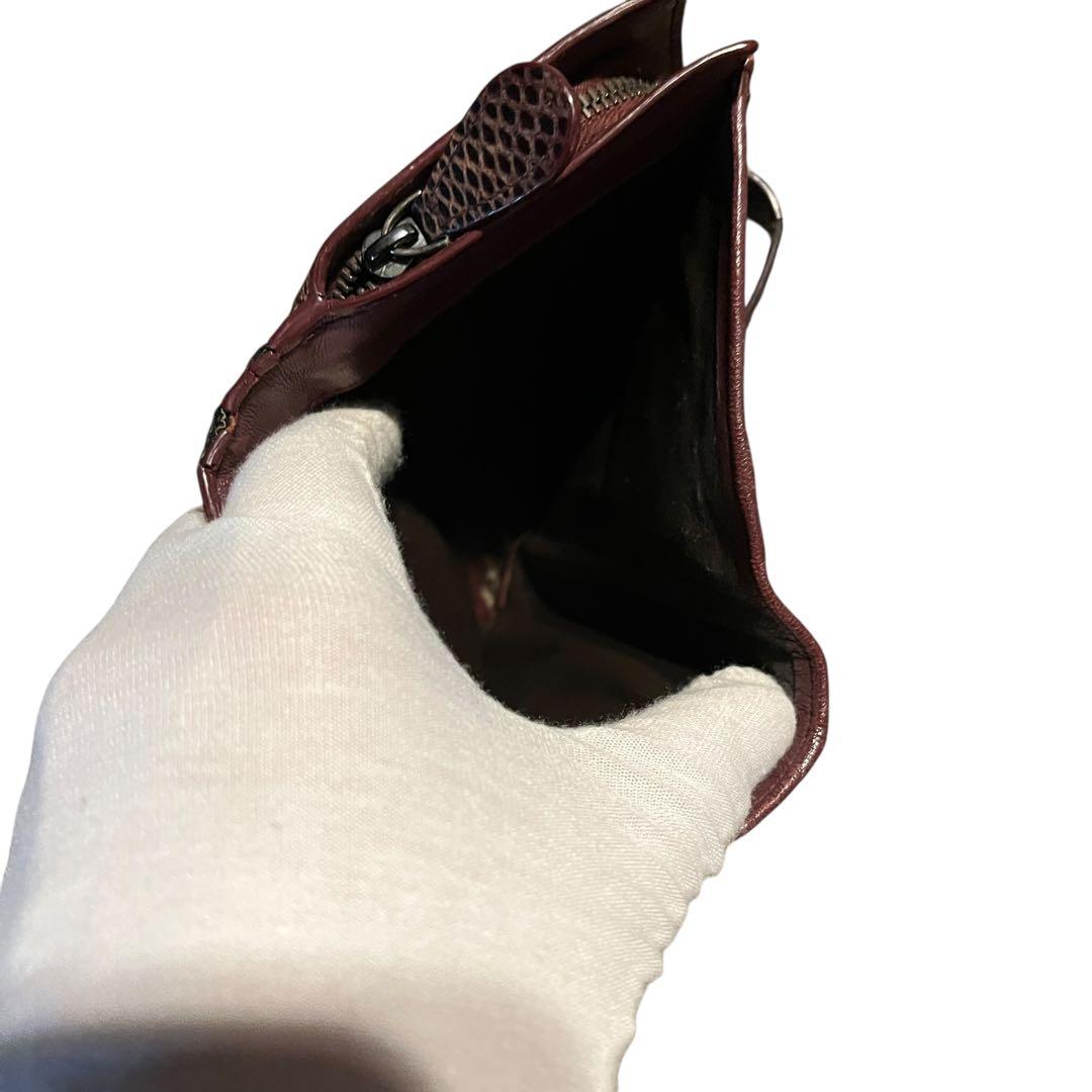 美品級 BOTTEGA VENETA ボッテガヴェネタ 本物パイソン 長財布