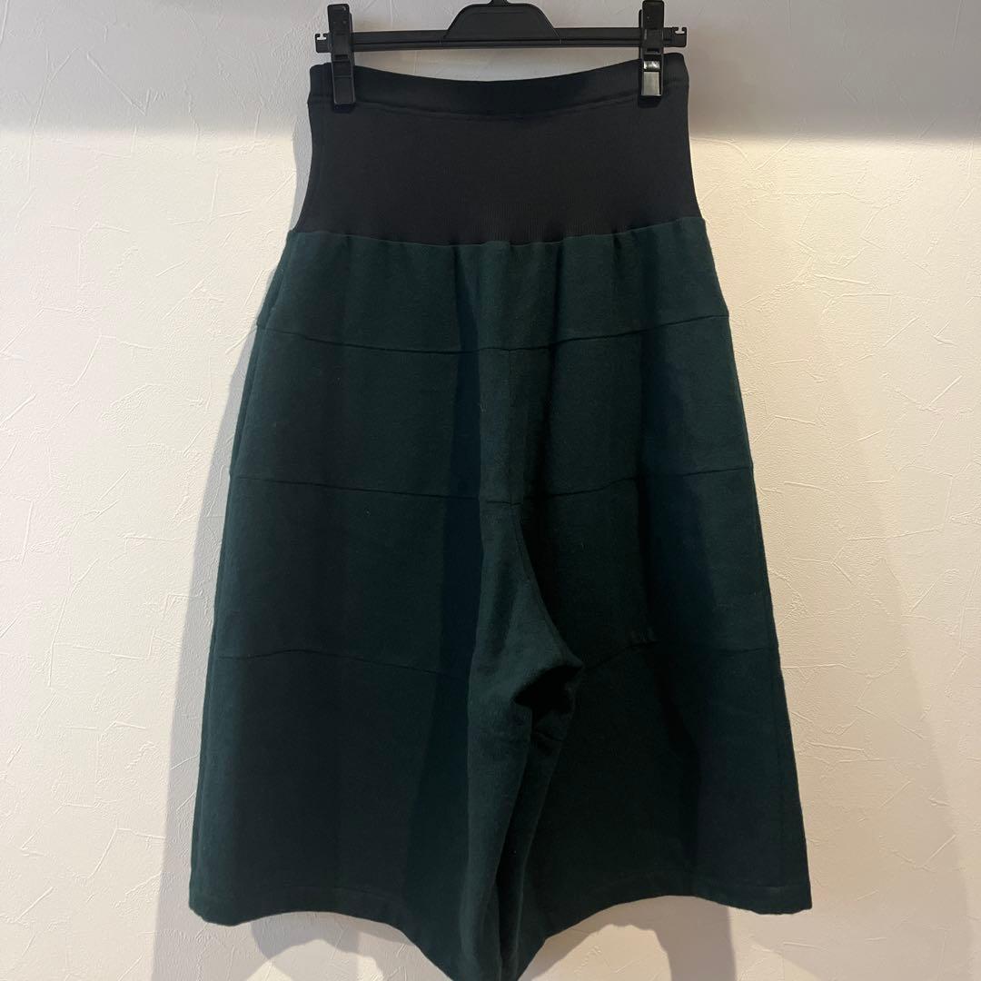 クレッシェントドュオ　　ダークグリーン ハイウエスト ガウチョパンツ