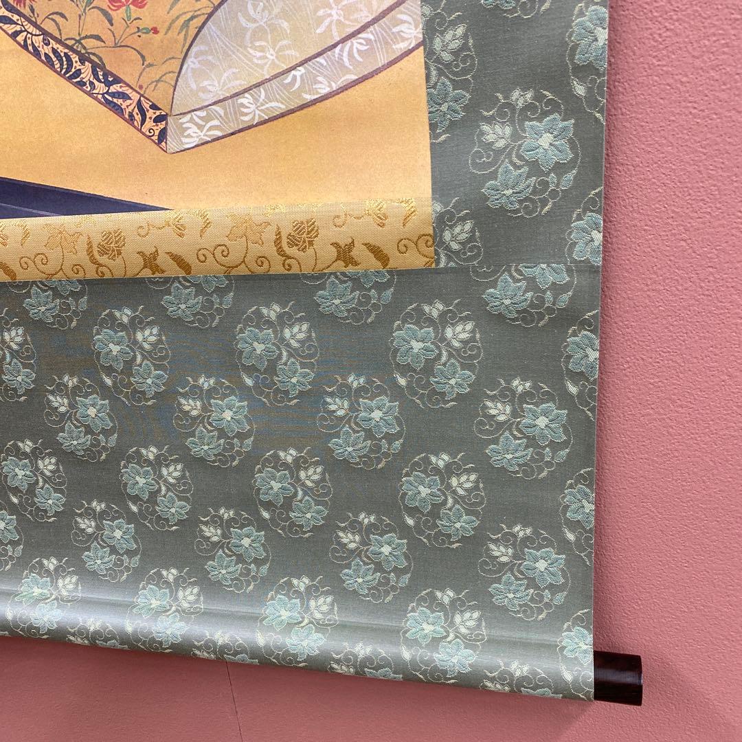 美品 掛け軸 葛飾北斎筆「春草」浮世絵美人 春画 名画 印刷