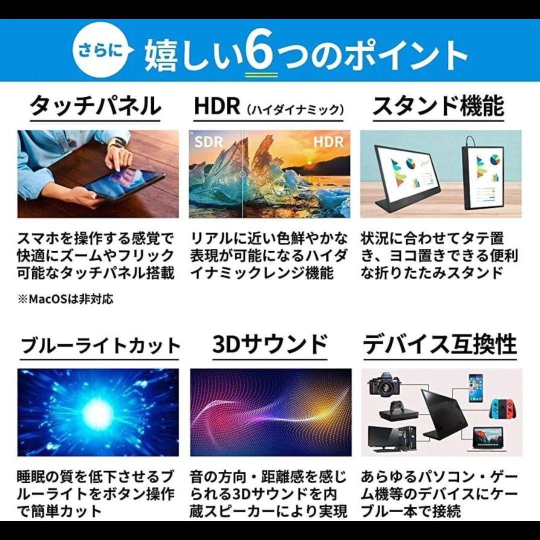 モバイルディスプレイ タッチパネル 15.6インチ 1920x1080　日本製