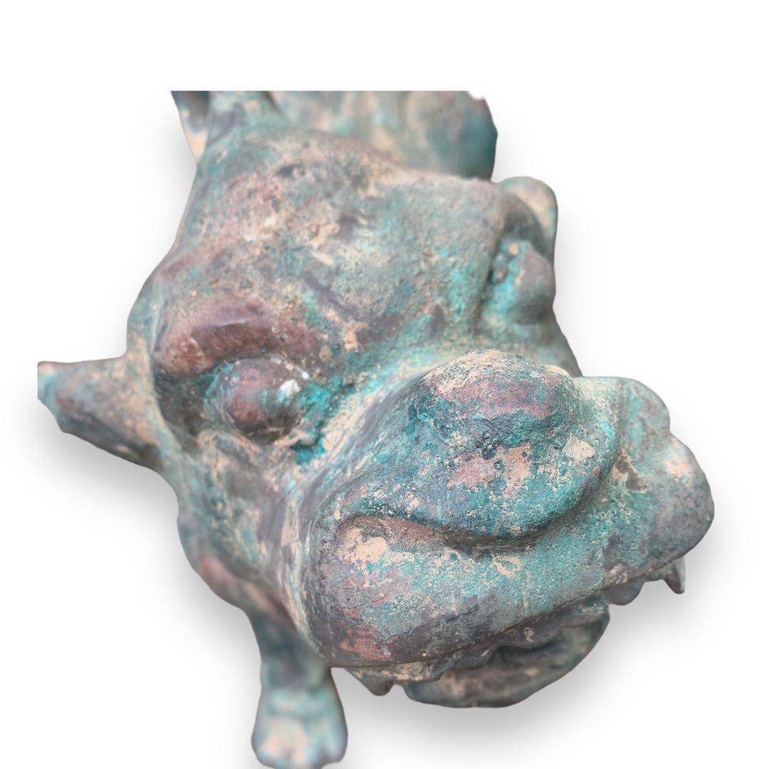 青銅器 獅子　一角獣　長尾獣　中国古玩 漢時代　犠動　置物　骨董