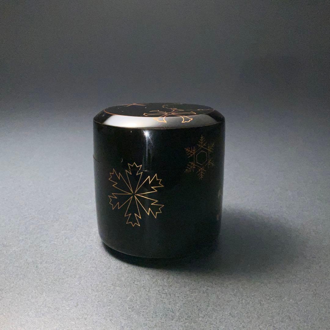 【茶道具】雪吹　棗　雪輪　中村宗尹　共箱　薄器　吹雪　R1277ダN3