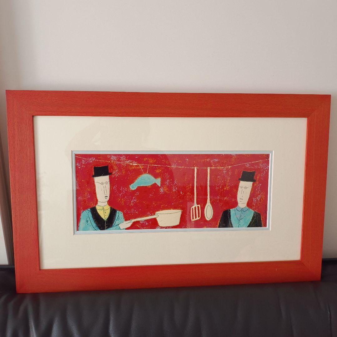 シルクスクリーン 　 スペンス「鳥の綱渡り」