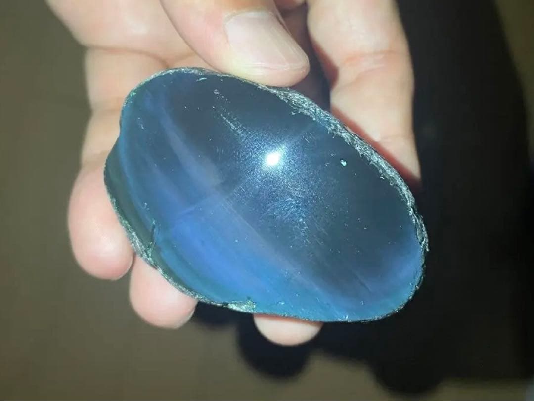 研磨品　十勝石玲瓏　ブルー、パープルシラー　レインボーオブシディアン