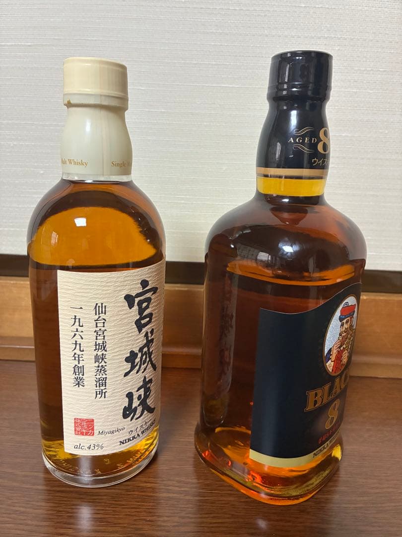【美品・終売品】「ブラックニッカ　8年」と「宮城峡　旧ラベル」