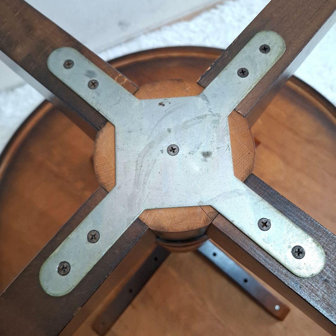 【状態良好】飛騨産業 円形 ダイニングテーブル キツツキマーク