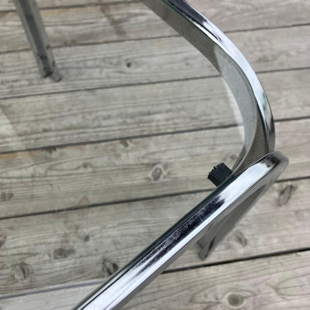 ミッドセンチュリー アイアンフレーム センターテーブル ガラステーブル 正方形