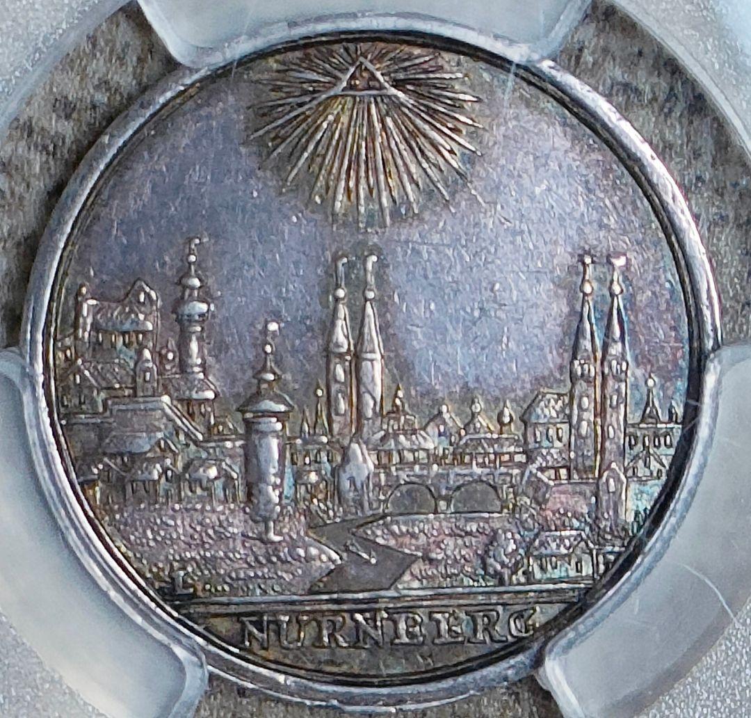 【都市景観】1800-01年 ニュルンベルク ダカット 銀打ち 試鋳貨SP62