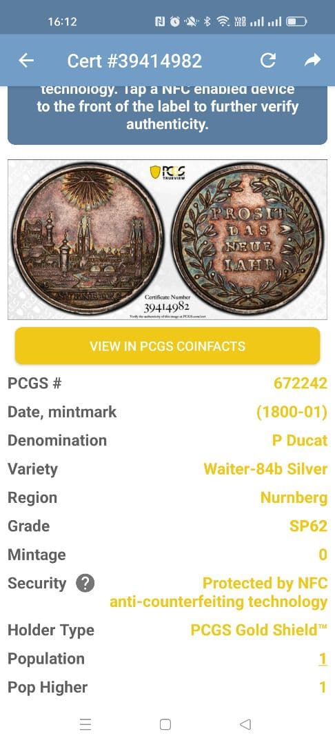 【都市景観】1800-01年 ニュルンベルク ダカット 銀打ち 試鋳貨SP62