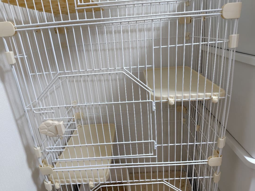 猫ケージ 3段 ハンモック キャスター付き コンパクト キャットケージ天井扉