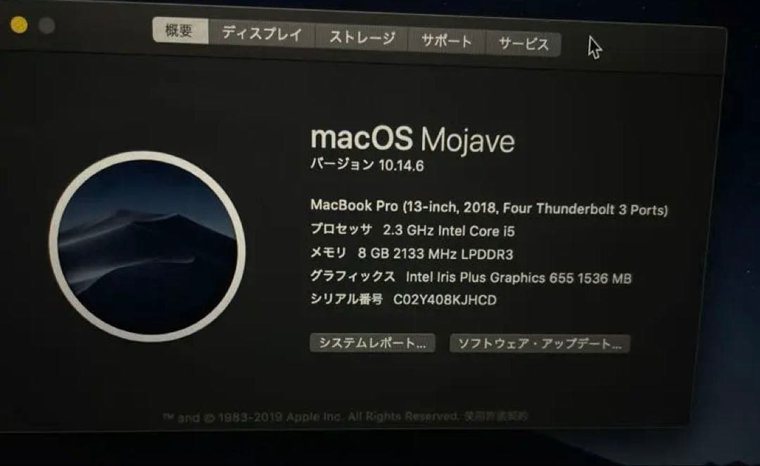 MacBook本体 Apple MacBook Pro 2018 intel 8gb 256gb