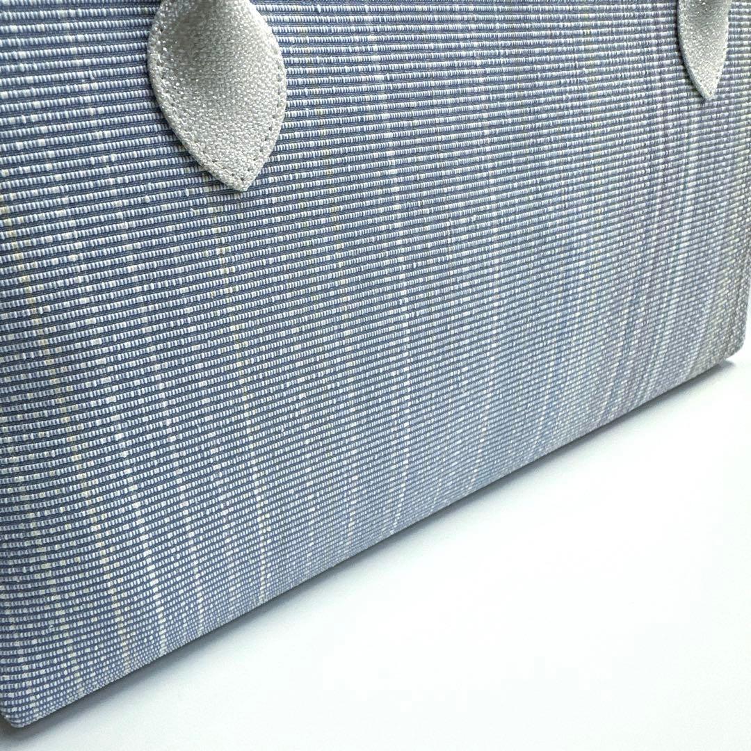 夏、単衣に‼️新品未使用品　本塩沢紬　草木染　帯地使用　利休バッグ　25062