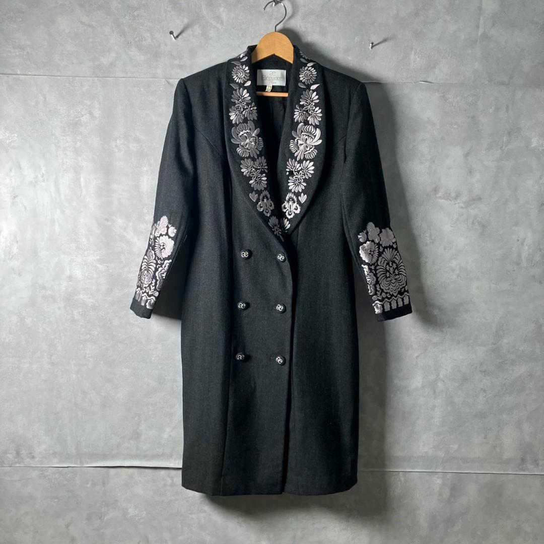 Elegance paris ゴージャス刺繍 花柄 ダブル コート N647