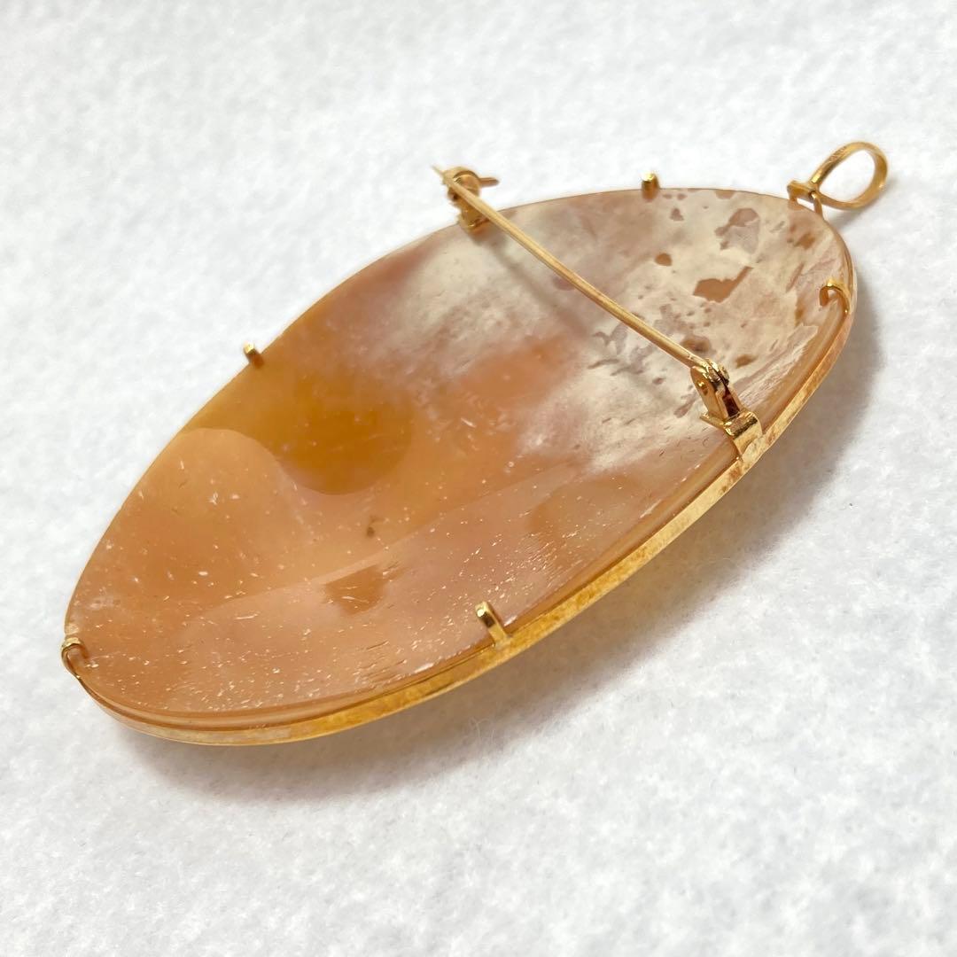 カメオシェルブローチ K18 (18金)ゴールド 大きめ重さ16.8g 05ar