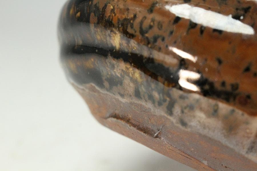 茶道具 古瀬戸 建水 名人 加藤作介造 共箱(K-A363)