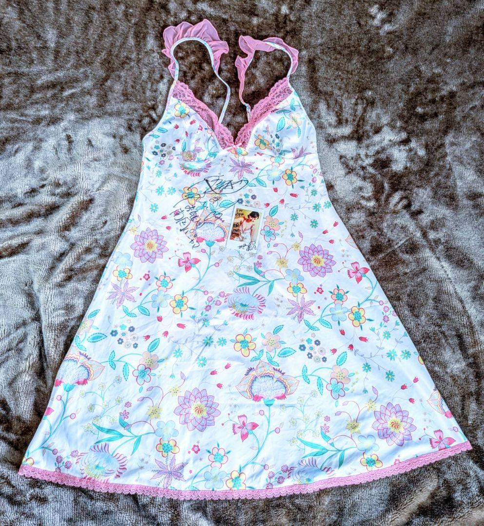 杉原杏璃 愛用キャミソール+ご本人着用チェキ 直筆サイン入り 希少品 超レア