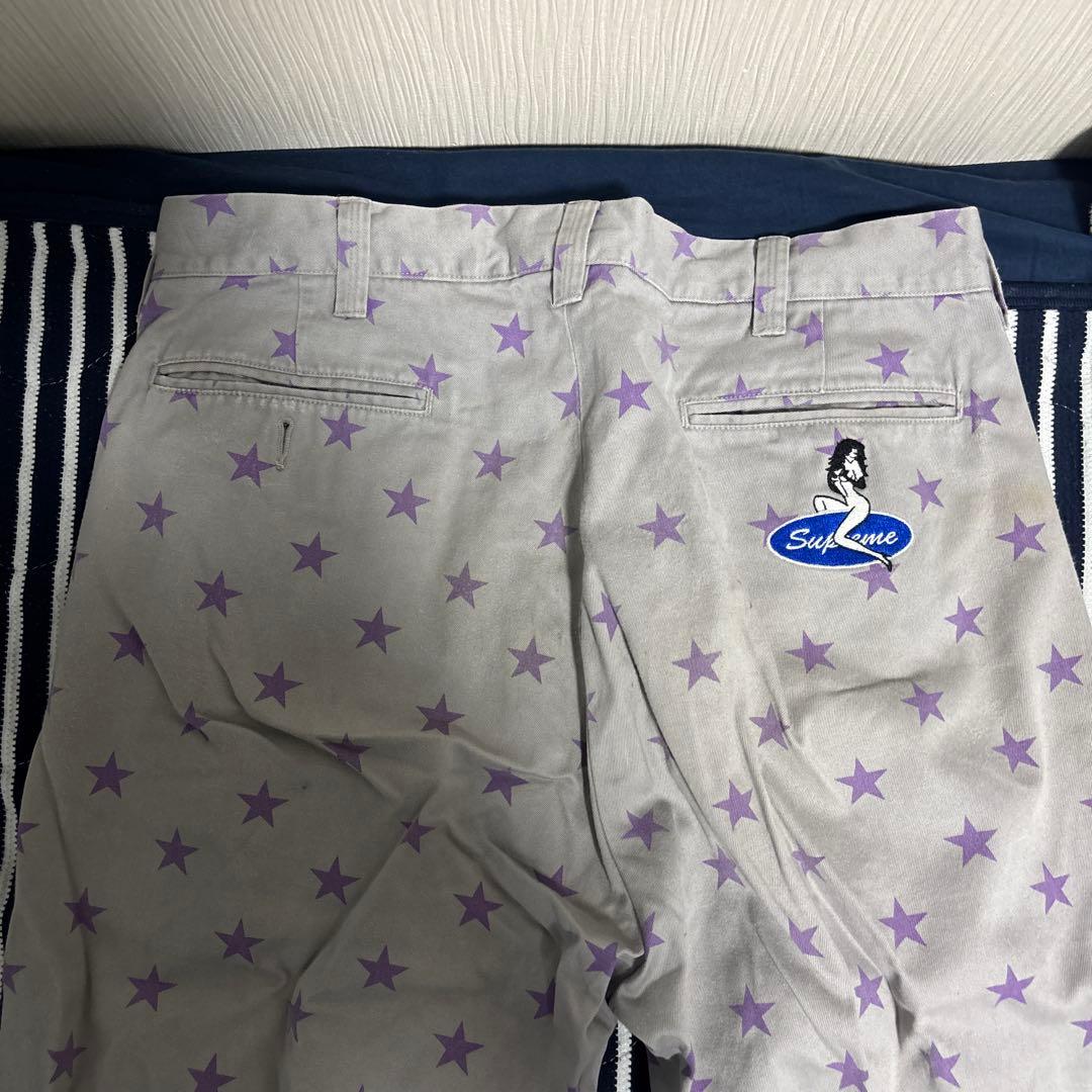 Supreme 星柄 チノパン グレー　チノパン
