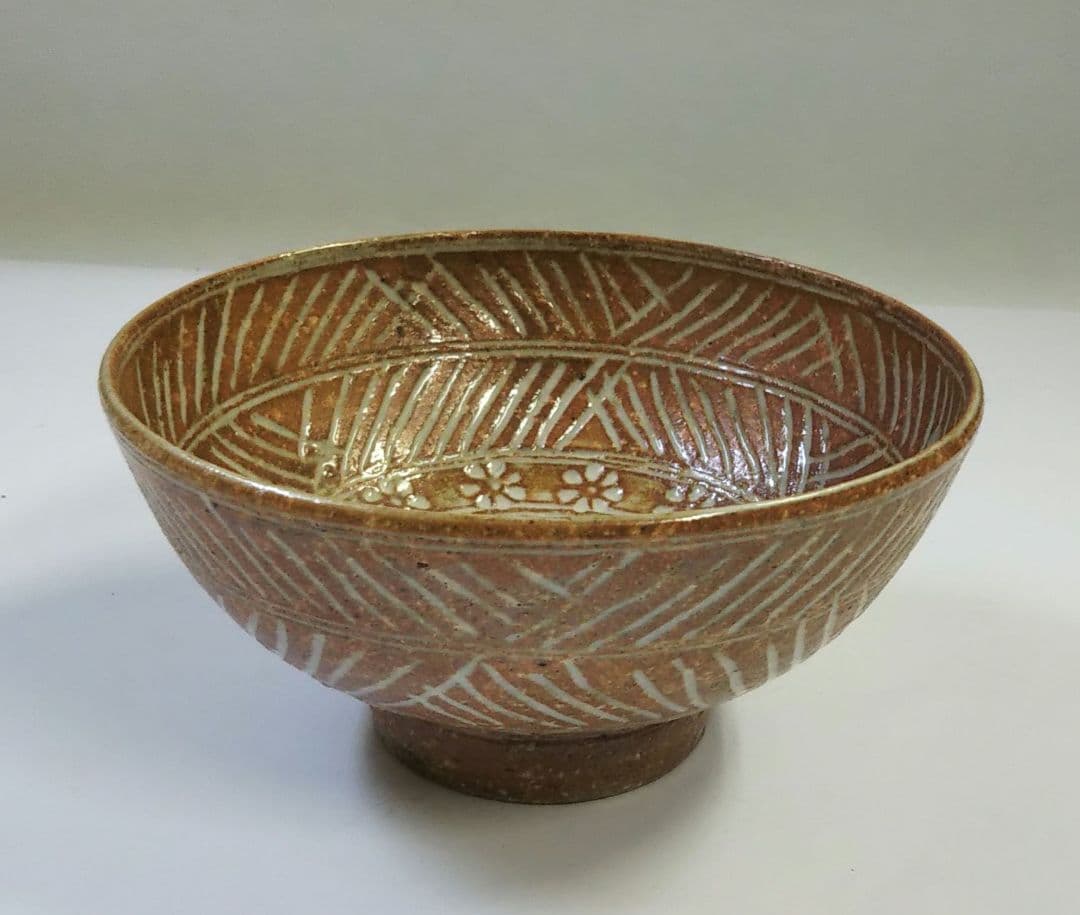 茶道具 茶碗 彫三島 高麗 高麗写 高槻 古曽部 寒川義崇 共箱