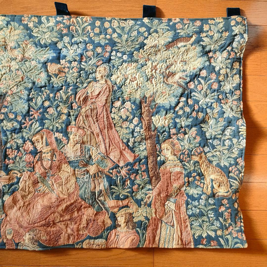 ヴィンテージ メイドインフランス タペストリー のれん　棒通し・棒付き