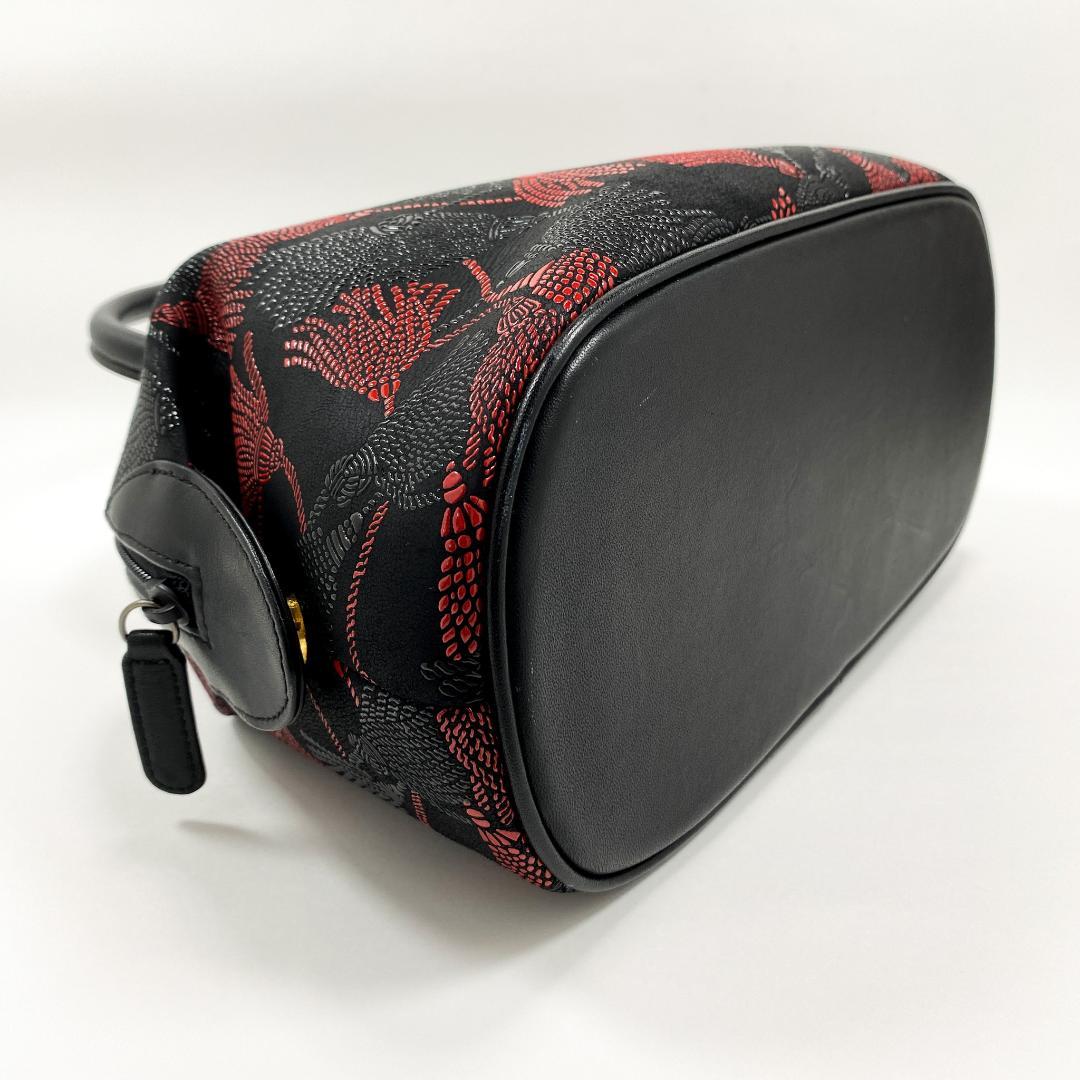 印傳屋 INDEN-YA ベネッセージ 房柄 ハンドバッグ 甲州印伝 鹿革