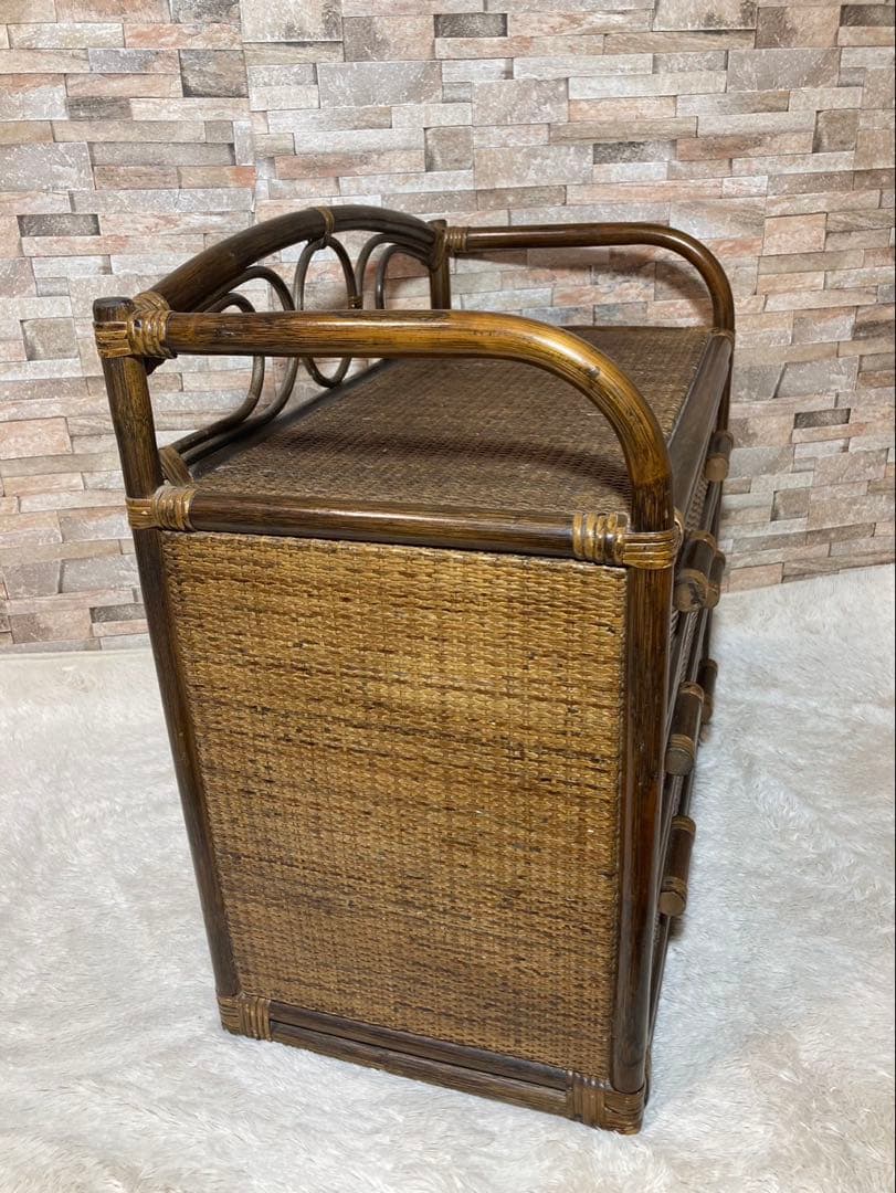 籐家具　ラタンチェスト　収納タンス レトロ　箪笥　アンティーク