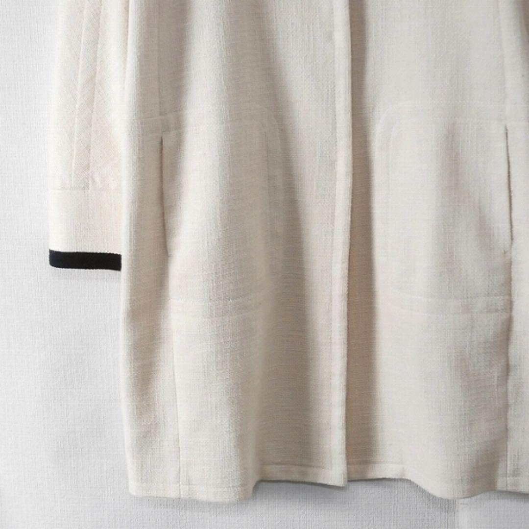 S’MaxMara マックスマーラ / ツイード調 ノーカラーコート アイボリー