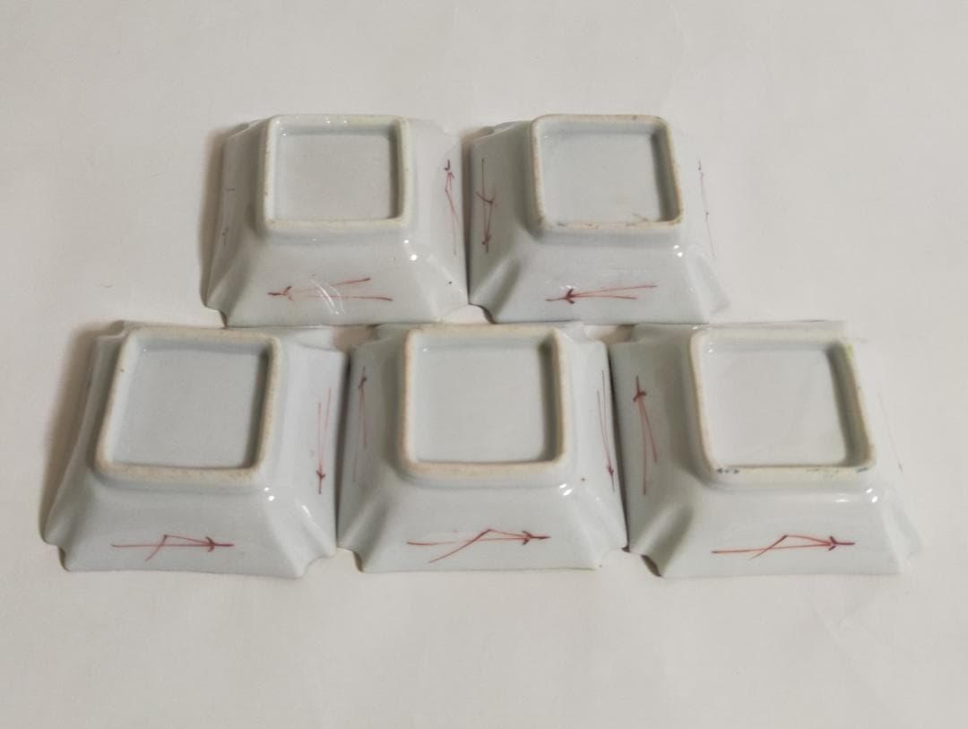 古代南京錦絵小皿五枚