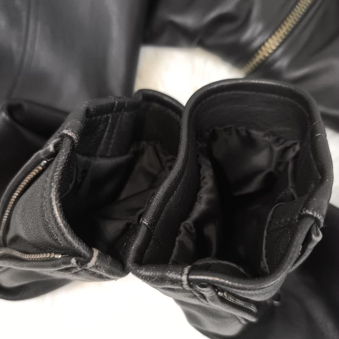 ✨美品✨ バックナンバー シングルライダースジャケット ラムレザー 本革 黒