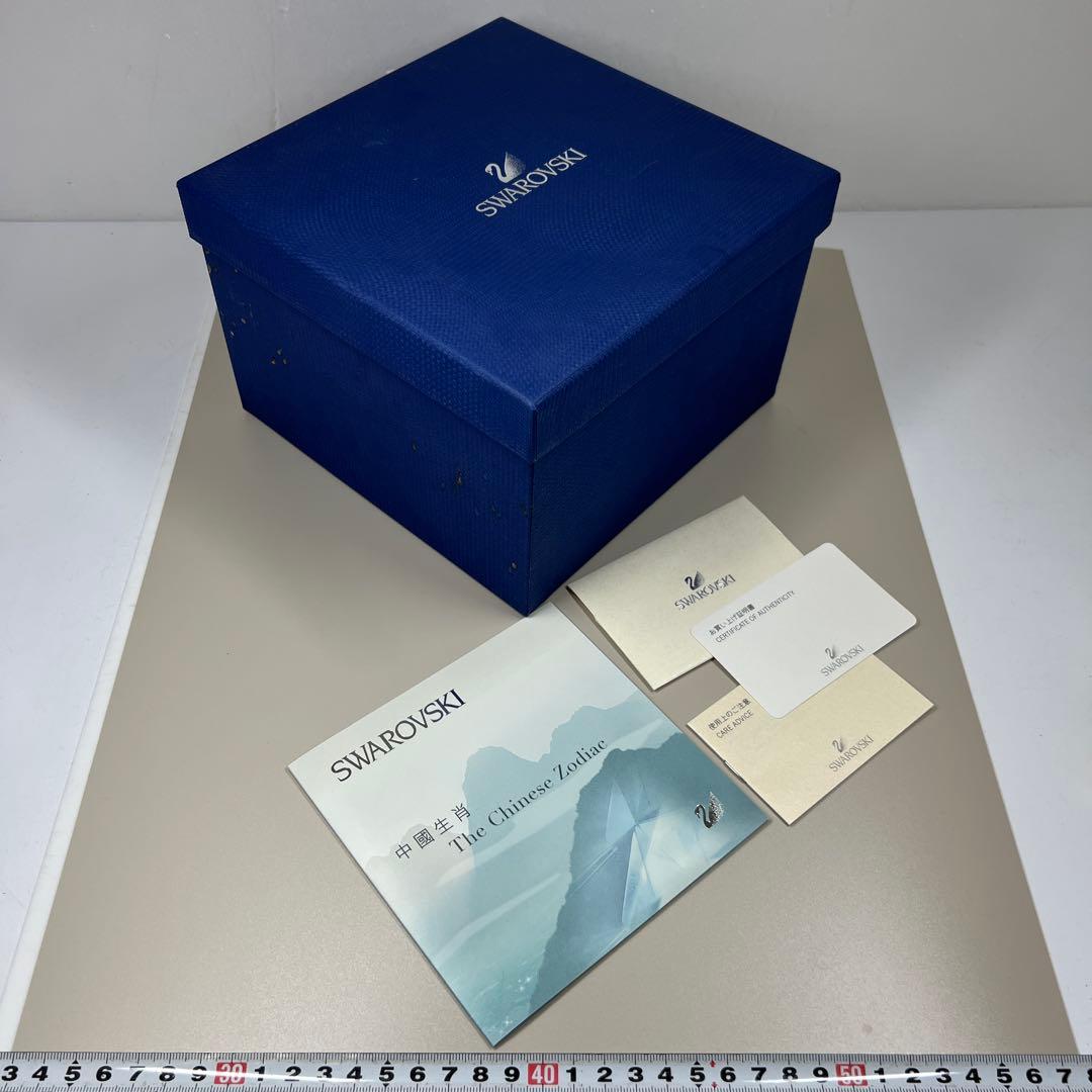 スワロフスキー　ドラゴン置物(金) 共箱　幅約12㎝　東な7-0606☆1F