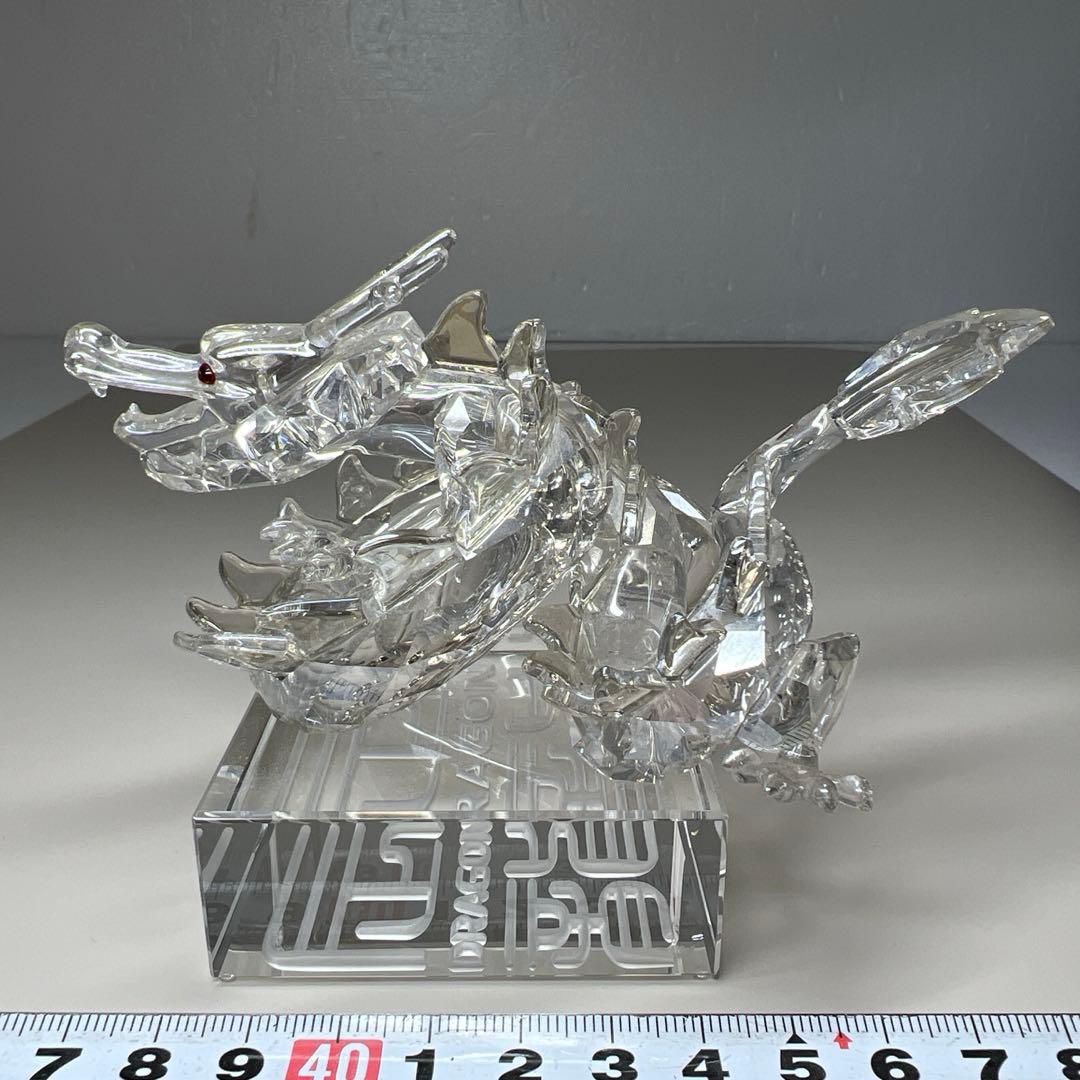 スワロフスキー　ドラゴン置物(金) 共箱　幅約12㎝　東な7-0606☆1F