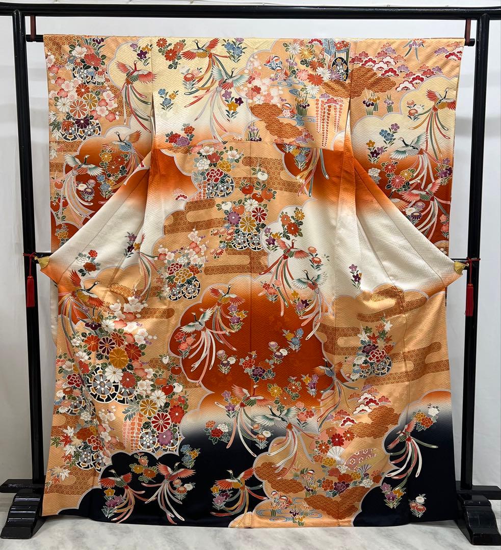 振り袖　フルセット　別誂長襦袢　成人式　金彩加工　刺繍入り　振り柄有り678