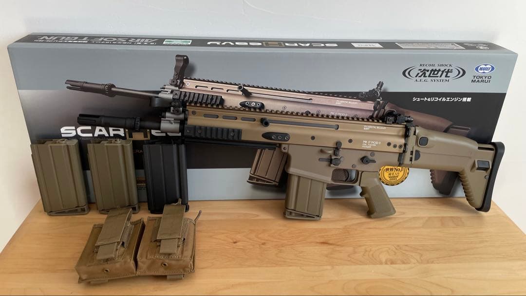 東京マルイ 次世代電動ガン SCAR-H FDE 純正マガジン マグポーチ
