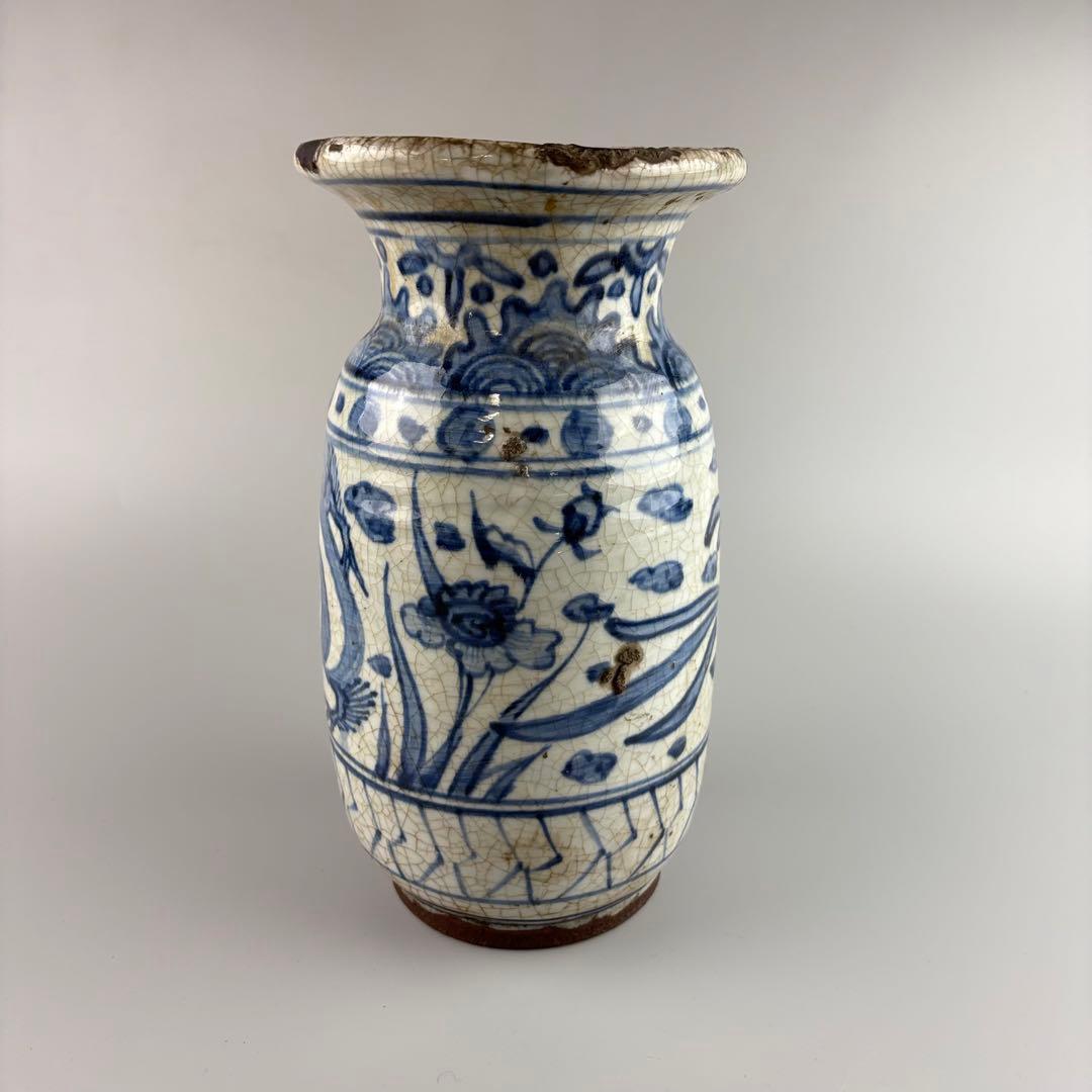 中国 花瓶 花入れ 染付 花器