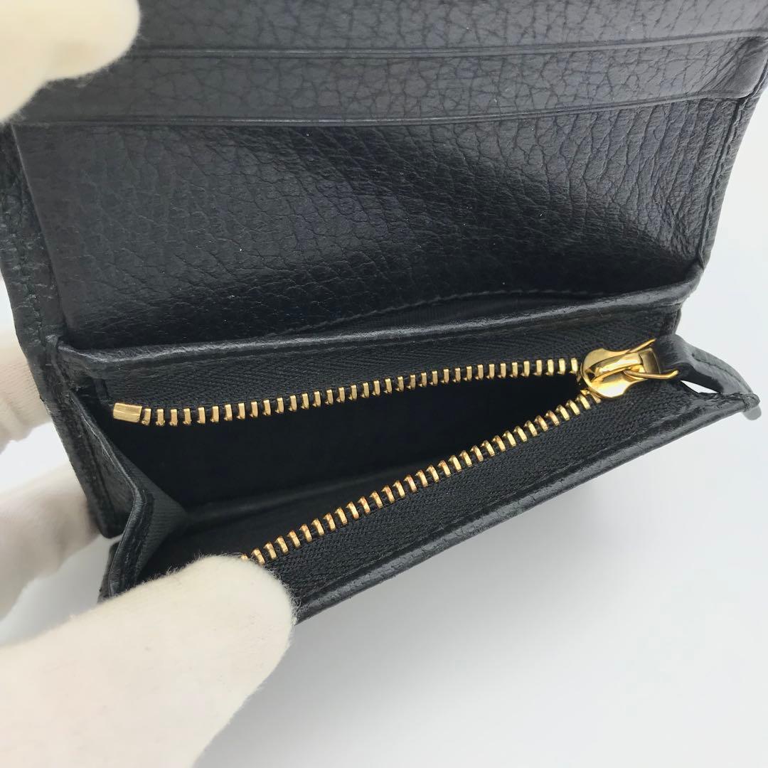 正規品　新品同様　グッチ財布　グッチ折り財布　GGマーモント　ブラックレザー