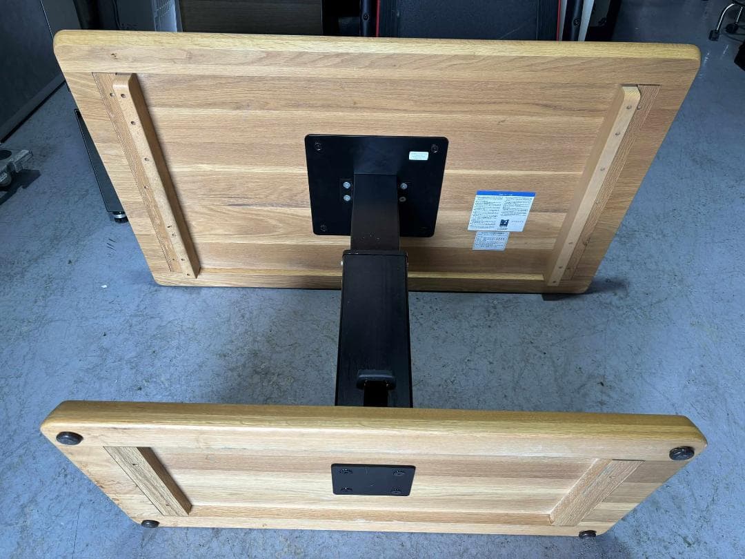 ＊バジル 国産 昇降式フリーテーブル リフティングテーブル 天然木