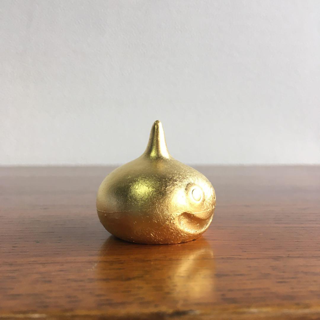 希少！　特製　24金　純金箔貼り仕上げ　メタルスライム　文鎮　エニックス製当時物