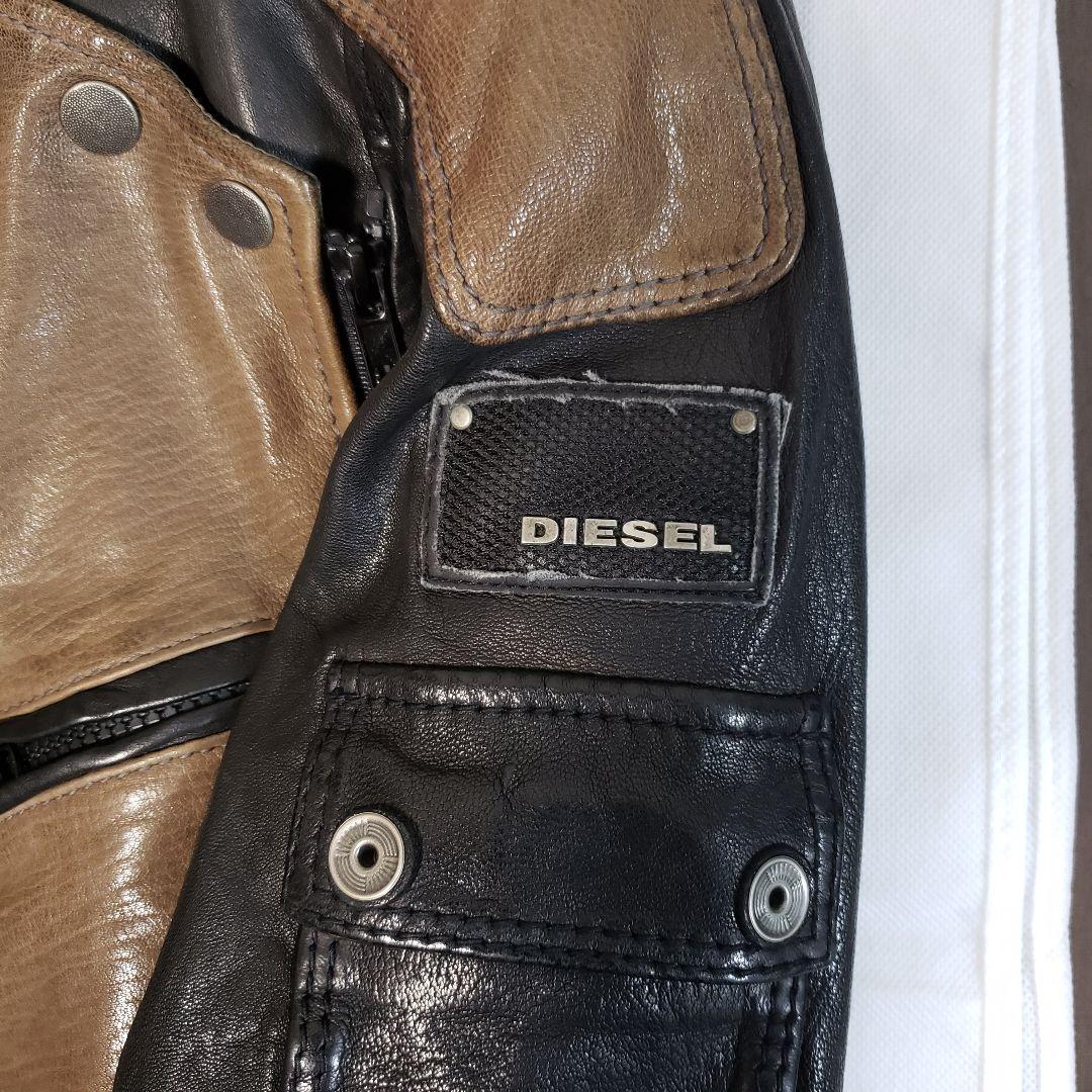 DIESEL ディーゼル レザーライダースジャケット 2way Mサイズ