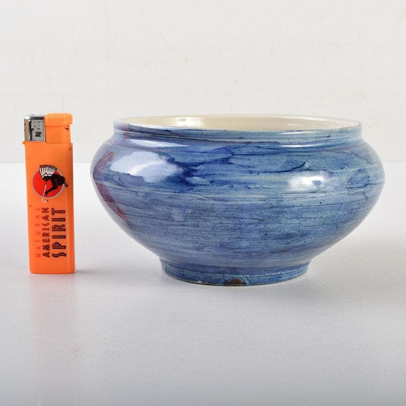 茶道具　旺祥寺窯　槙啓州作　青釉　建水　共布共箱　N　6736