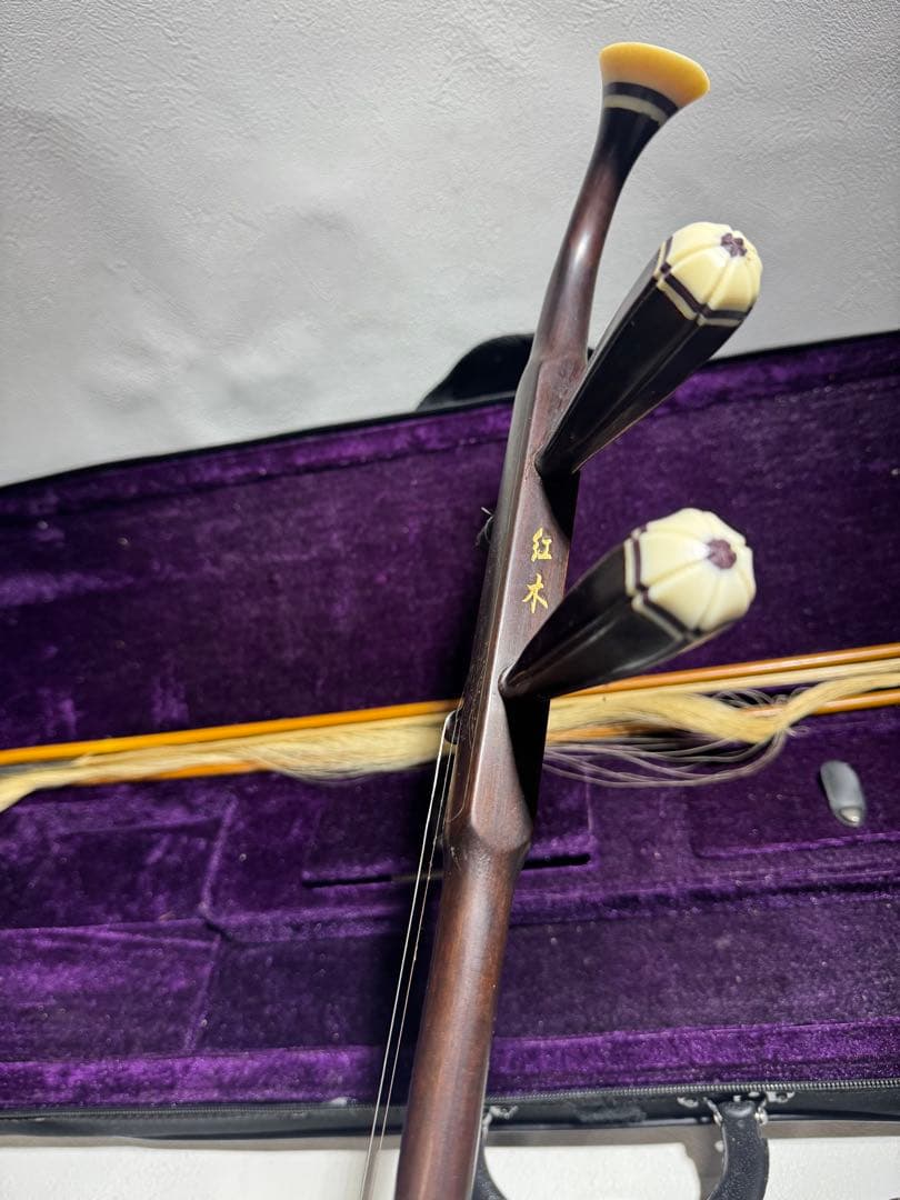 古月琴坊 紅木 二胡 ニシキヘビ皮 ER-400 セミハードケース付