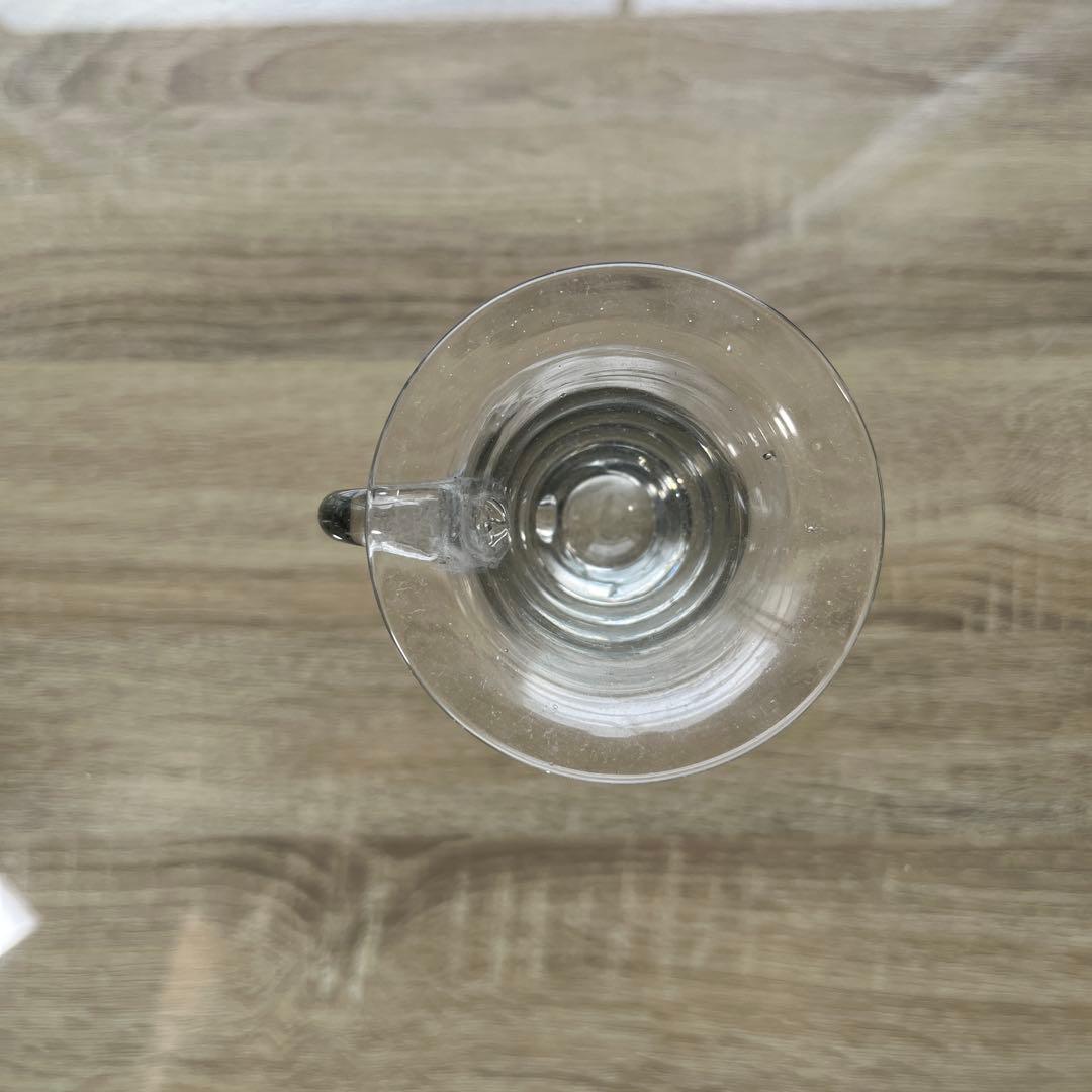 骨董　時代ガラス　ゆらゆら銀色　反り口　アイスクリームコップ　氷コップ　ウラン