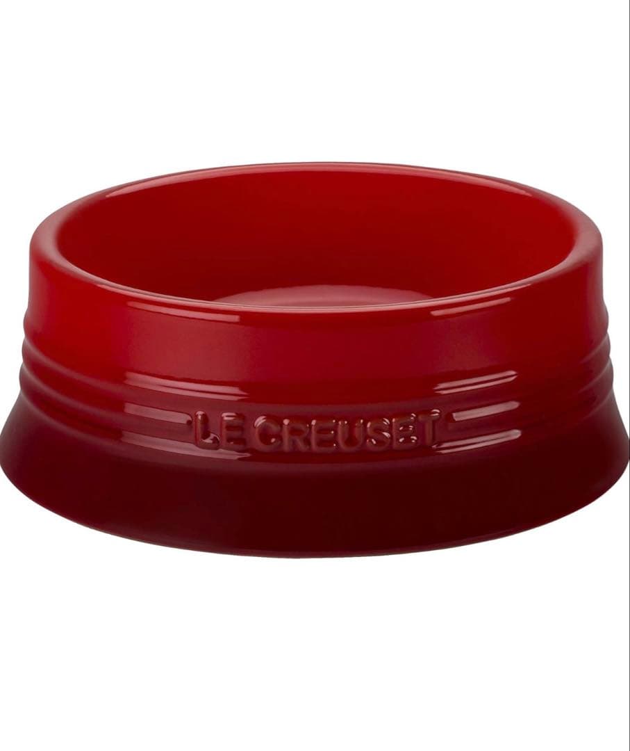 【美品】ル・クルーゼ　ペットボウル (L) レッド