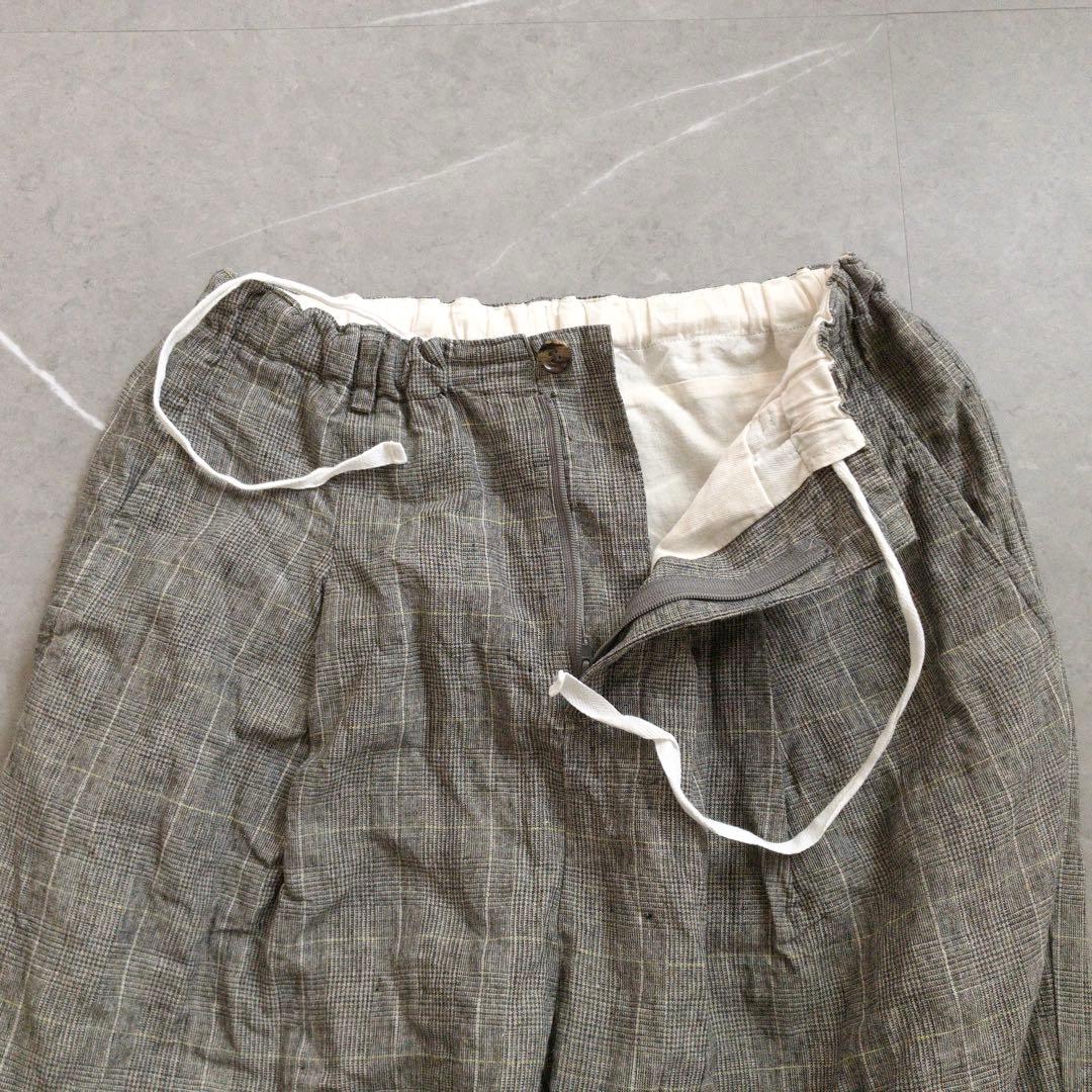 ゴーシュ リネンパンツ サイズ2 グレンチェック