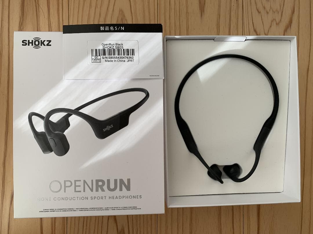 【11月に公式で購入】SHOKZ OPENRUN 骨伝導イヤホン ブラック
